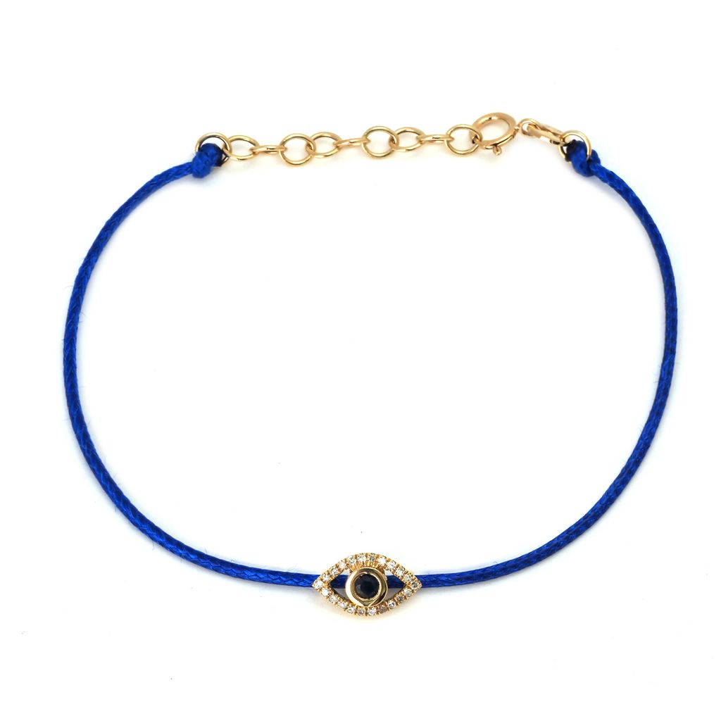 Gold Evil Eye Cord Bracelet