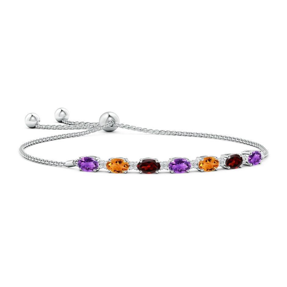 Oval Amethyst Bolo Bracelet with Citrine and Garnet