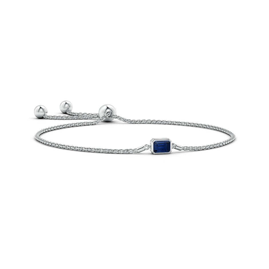 Horizontally Set Emerald-Cut Sapphire Bolo Bracelet