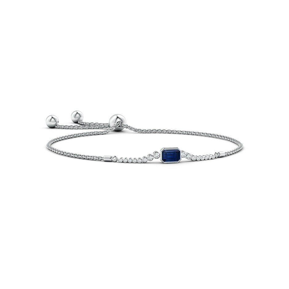 East West Bezel-Set Emerald-Cut Sapphire Bolo Bracelet