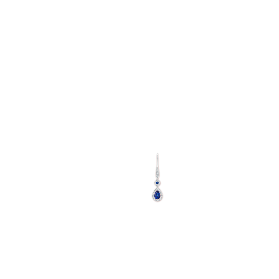 Round and Pear Sapphire Halo Leverback Earrings