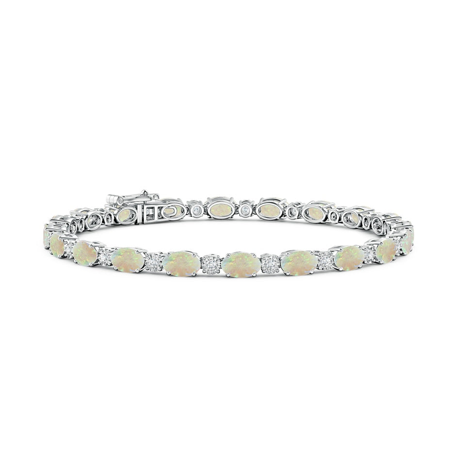Oval Opal Tennis Bracelet with Gypsy Diamonds