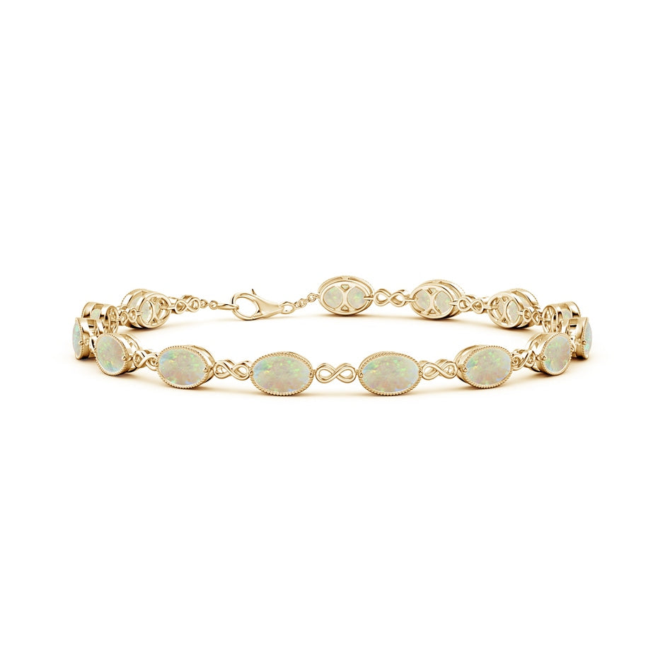Oval Opal Infinity Link Bracelet with Milgrain