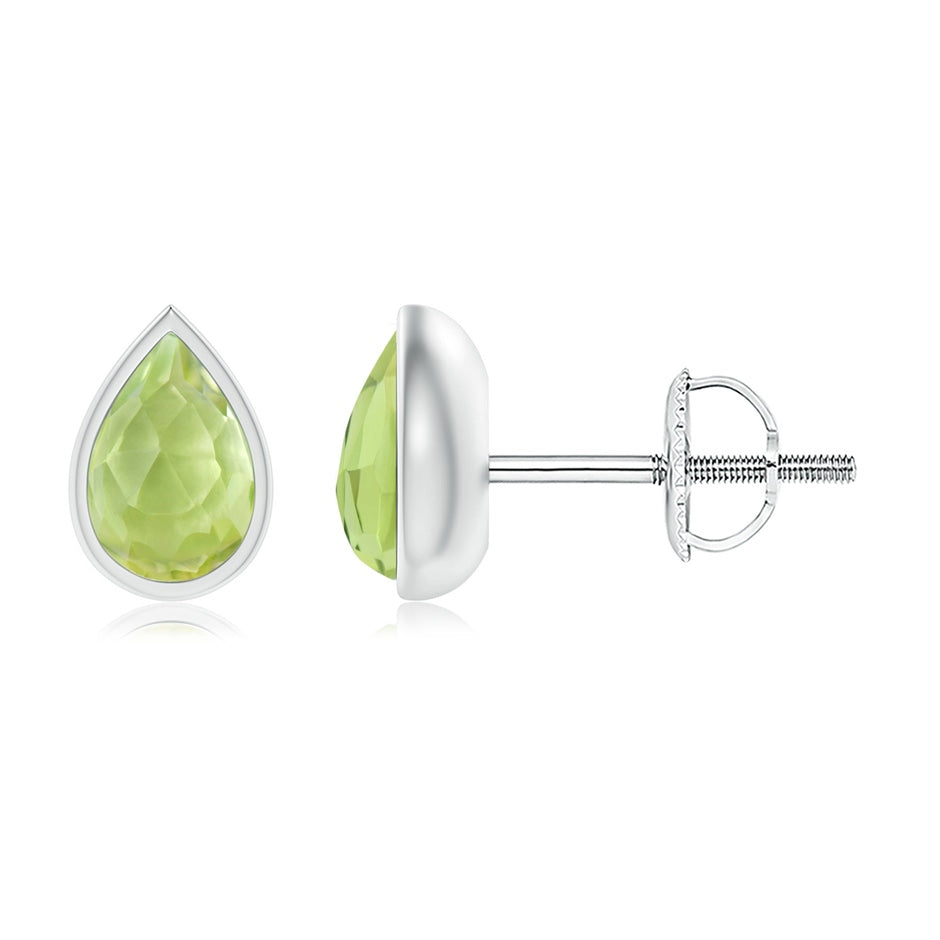 Pear-Shaped Peridot Solitaire Stud Earrings