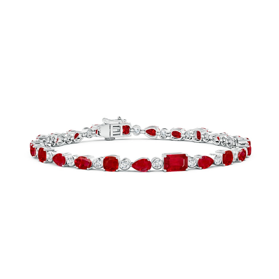 Ruby & Diamond Multi-Shape Tennis Bracelet