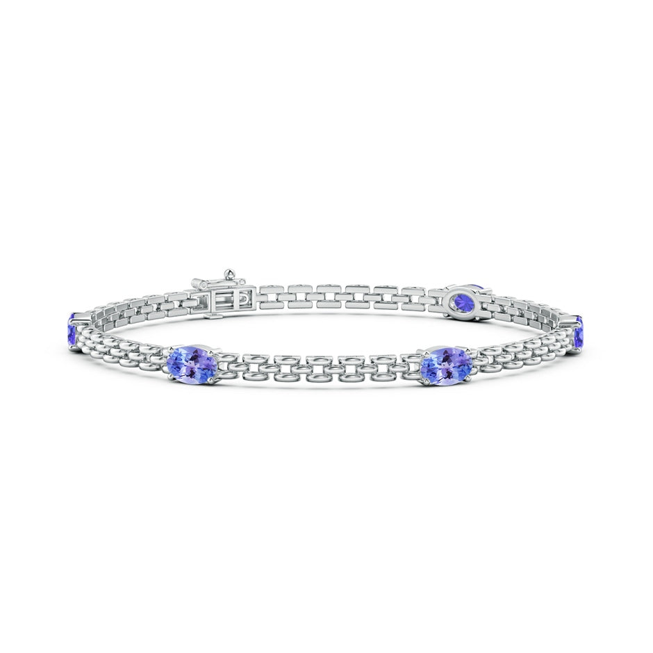 Five Stone Oval Tanzanite Station Link Bracelet