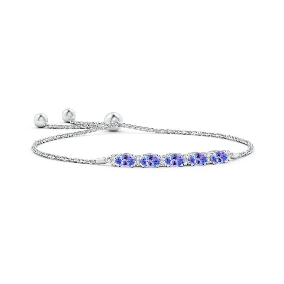 East-West Oval Tanzanite Bolo Bracelet with Diamonds