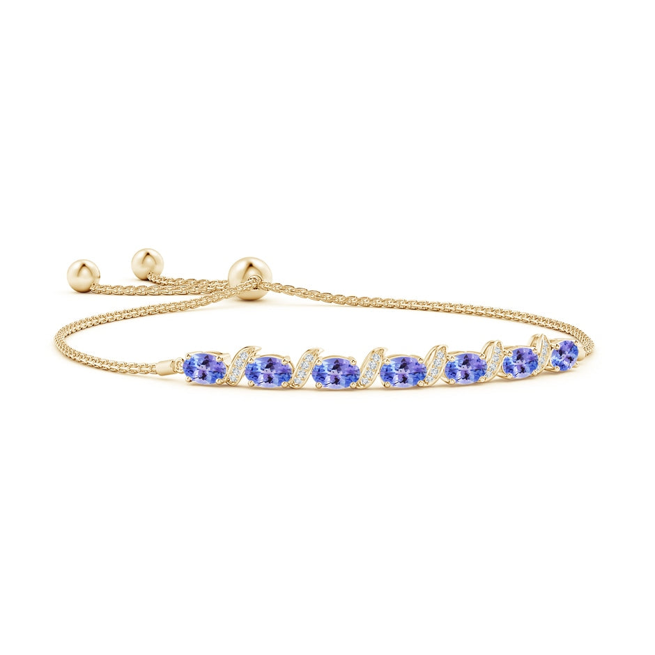 Oval Tanzanite Bolo Bracelet with Pave-Set Diamonds