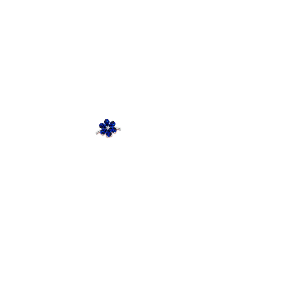 Lab-Grown Nature Inspired Blue Sapphire & Diamond Flower Ring