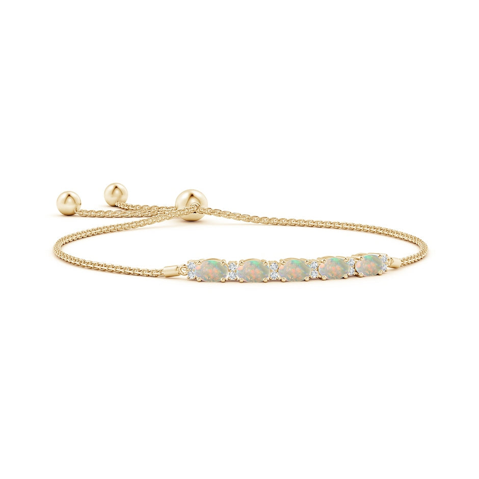 East-West Oval Opal Bolo Bracelet with Diamonds