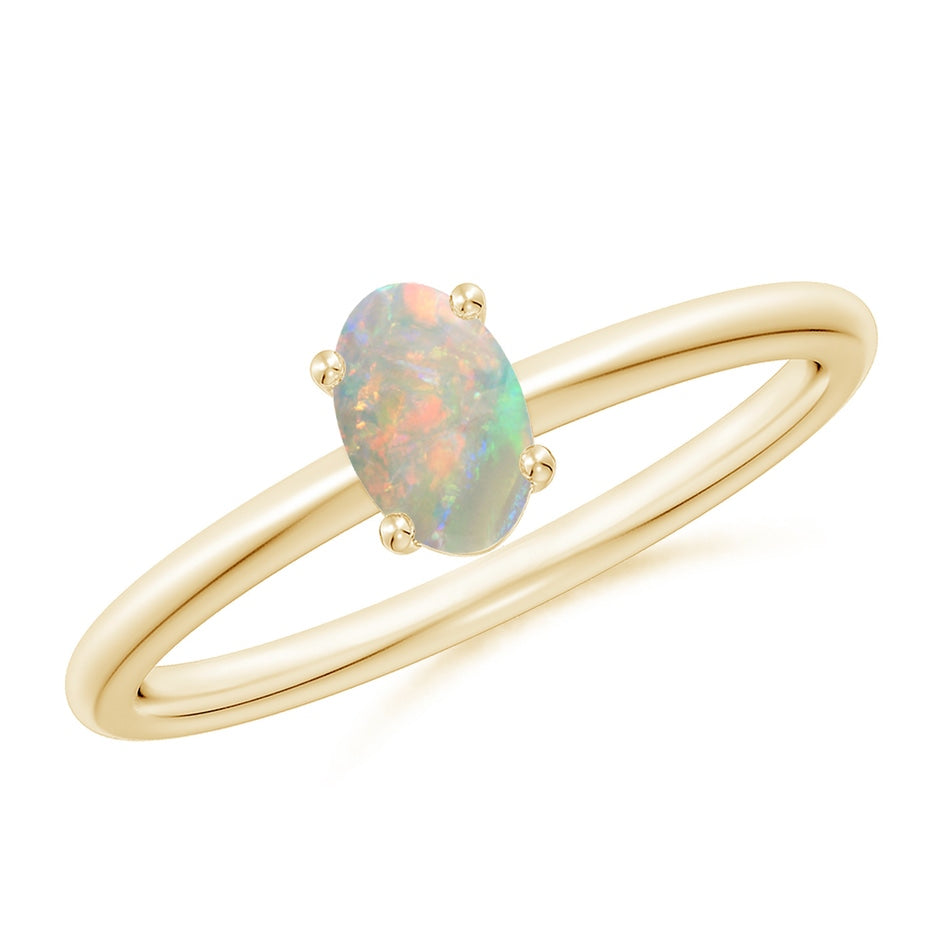 Classic Solitaire Oval Opal Promise Ring