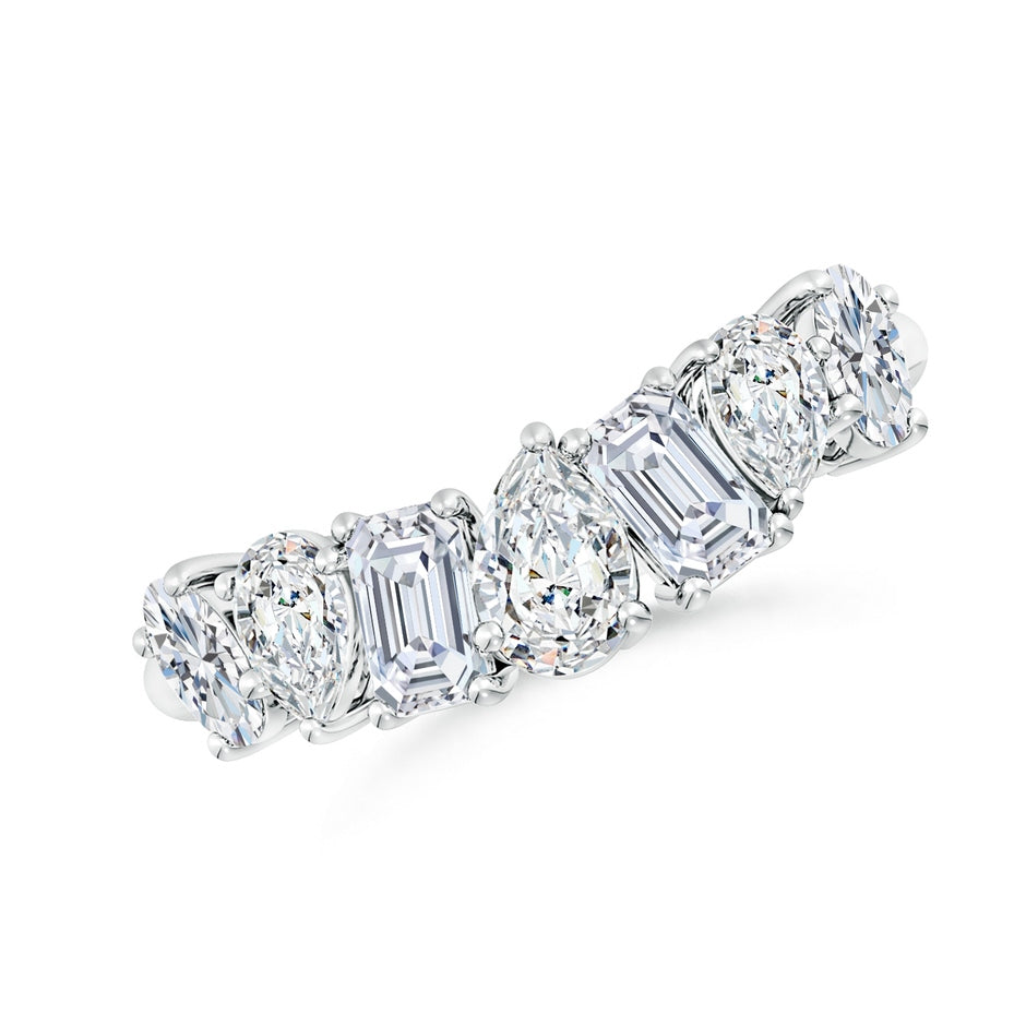 Lab-Grown Multi-Shape Diamond Contoured Wedding Ring