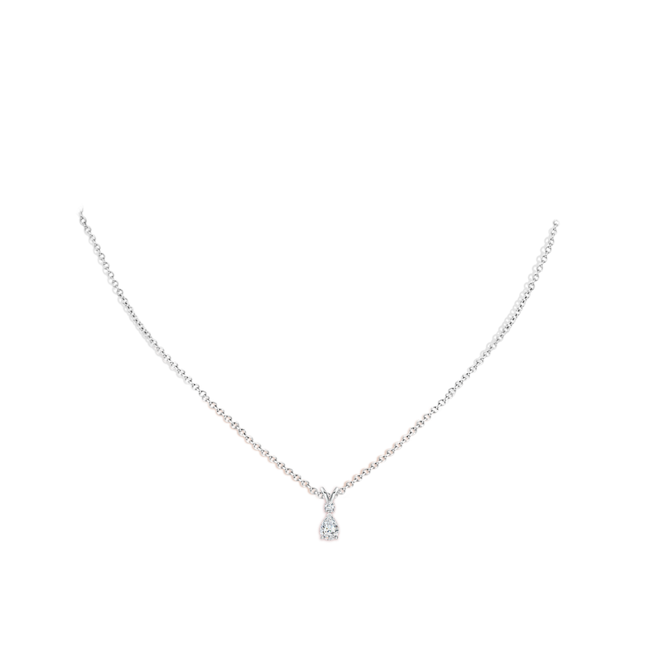 Prong-Set Lab-Grown Diamond Teardrop V-Bale Pendant
