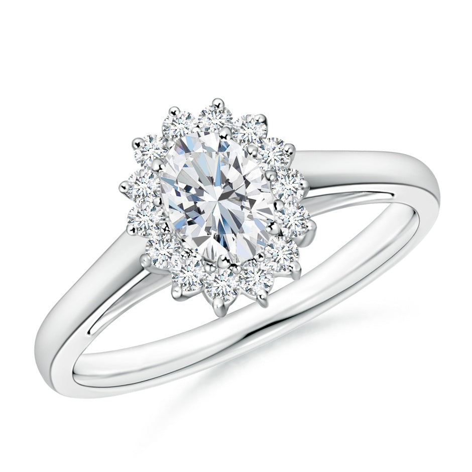 Lab-Grown Diamond Curved Floral Ring