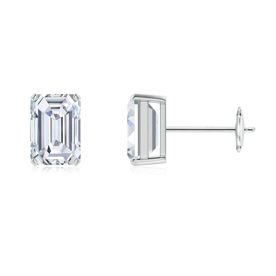 Prong-Set Emerald-Cut Diamond Solitaire Stud Earrings