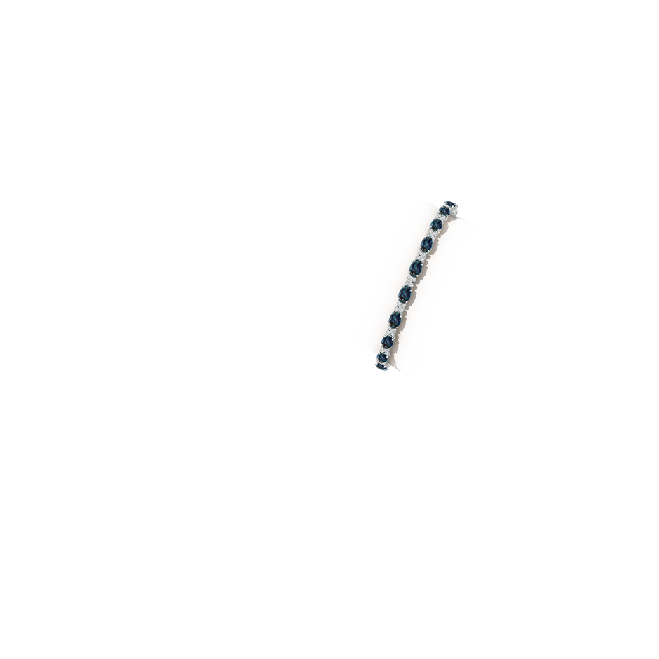 Oval Lab-Grown Alexandrite Tennis Bracelet with Diamonds