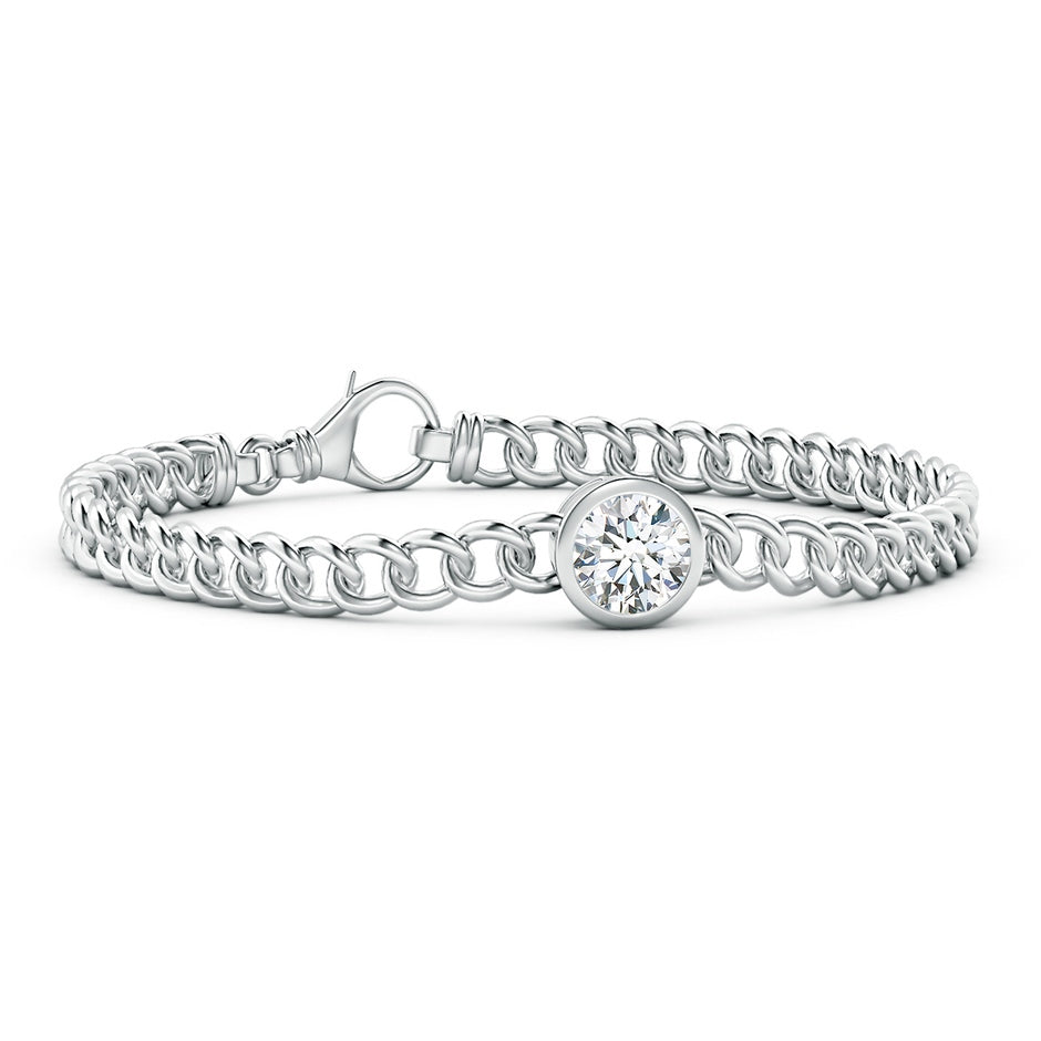 Lab-Grown Bezel-Set Round Diamond Chain Bracelet