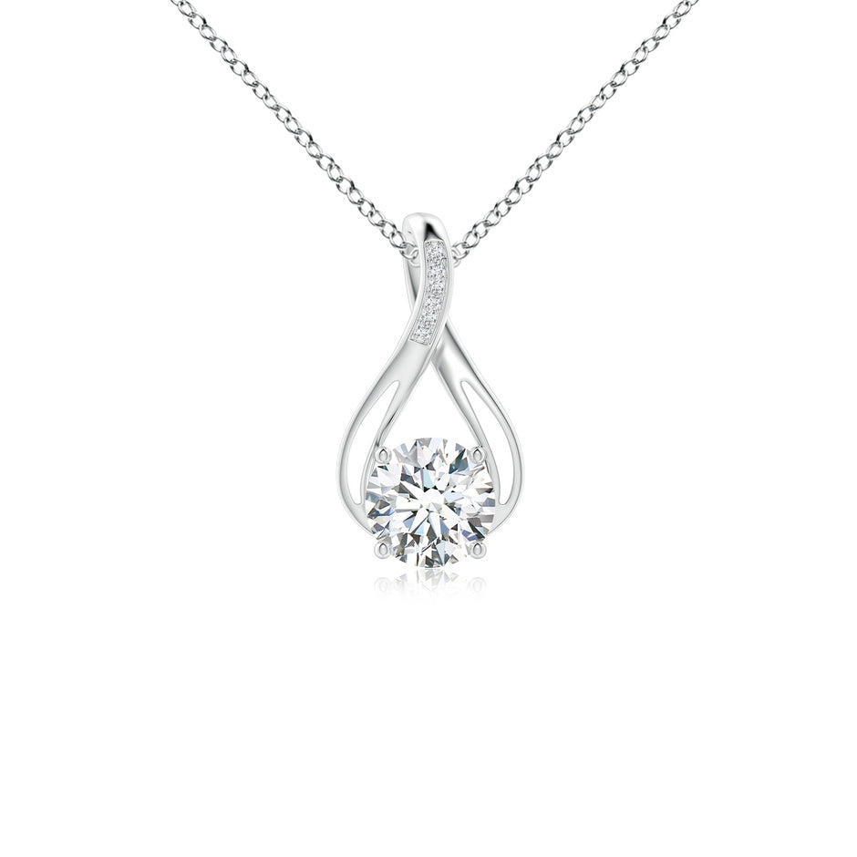 Round Lab-Grown Diamond Infinity Twist Pendant with Accents
