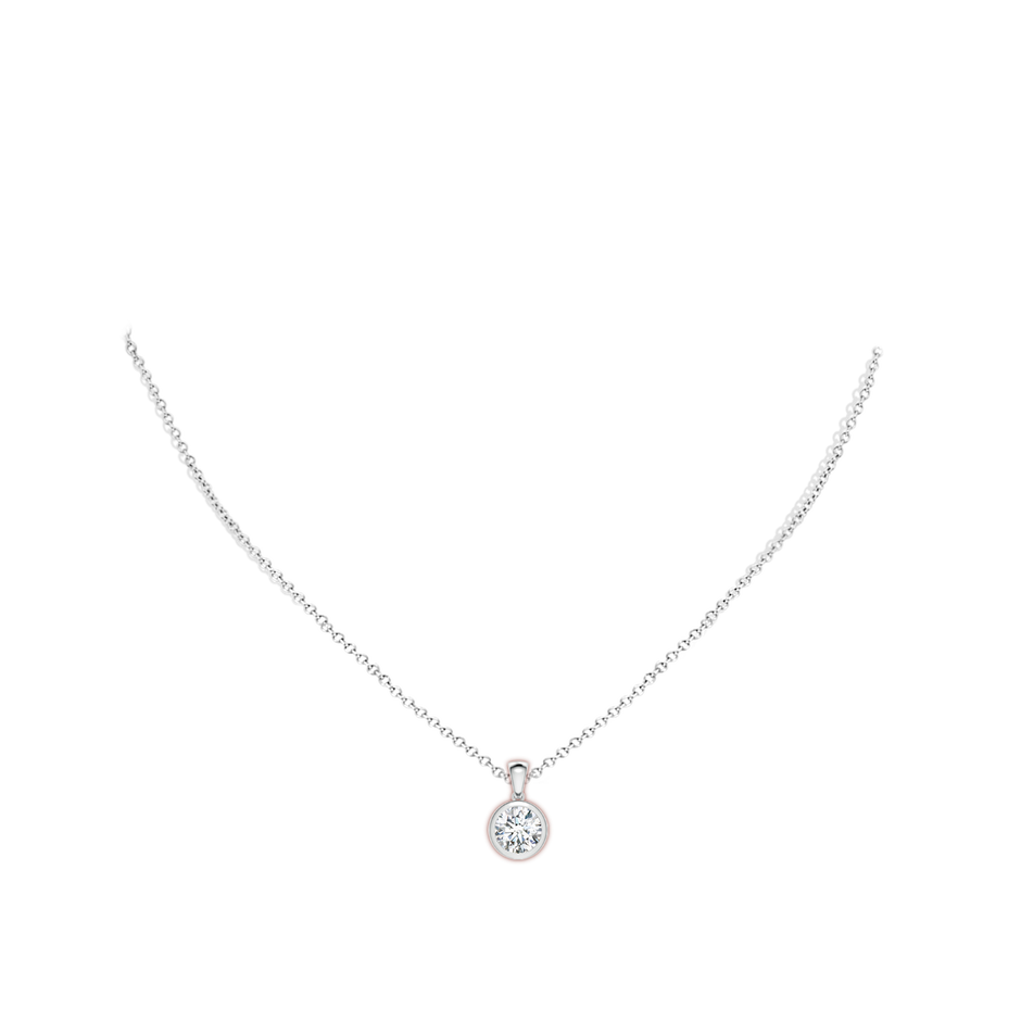 Bezel-Set Round Lab-Grown Diamond Solitaire Pendant