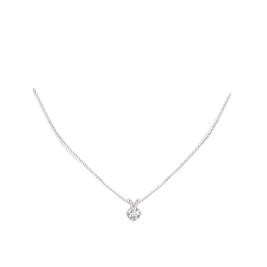 Round Prong-Set Lab-Grown Diamond Solitaire V-Bale Pendant
