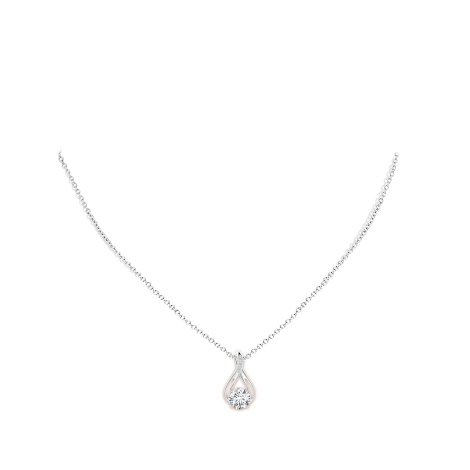 Round Lab-Grown Diamond Infinity Twist Pendant with Accents