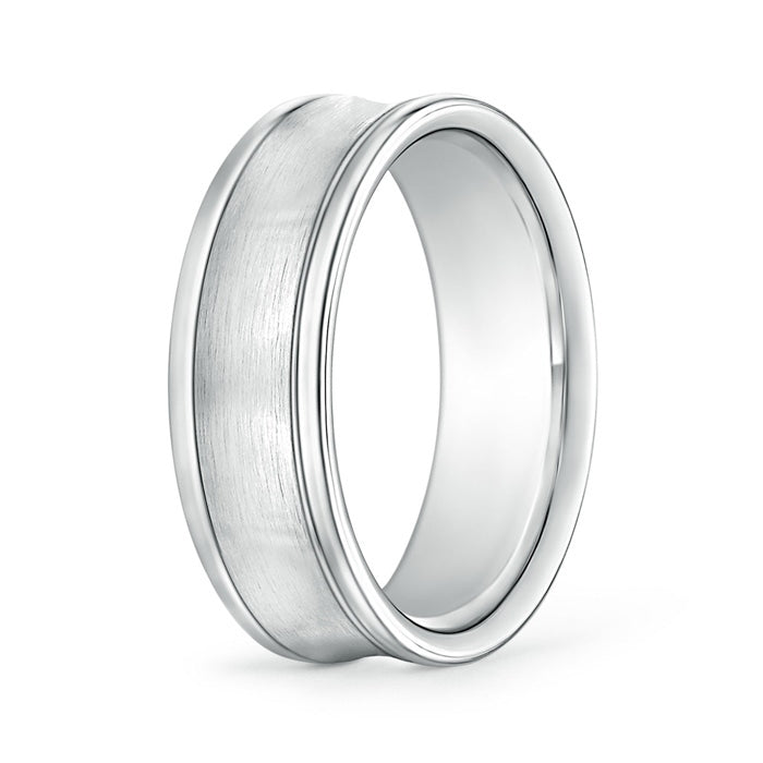Comfort Fit Satin Finish Concave Wedding Band