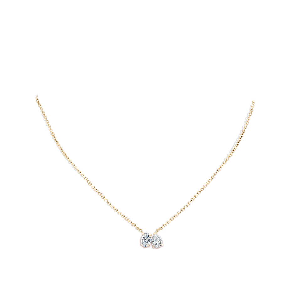 Lab-Grown Oval & Pear Diamond Two-Stone Pendant with Filigree