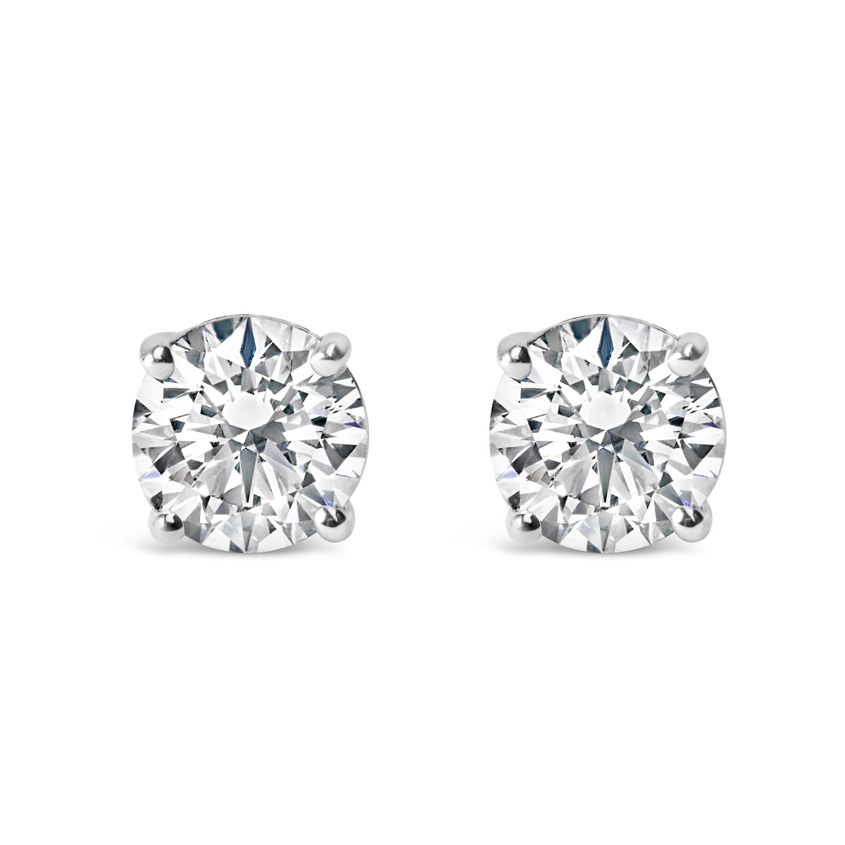 Platinum Round Lab Grown Diamond Solitaire Stud Earrings