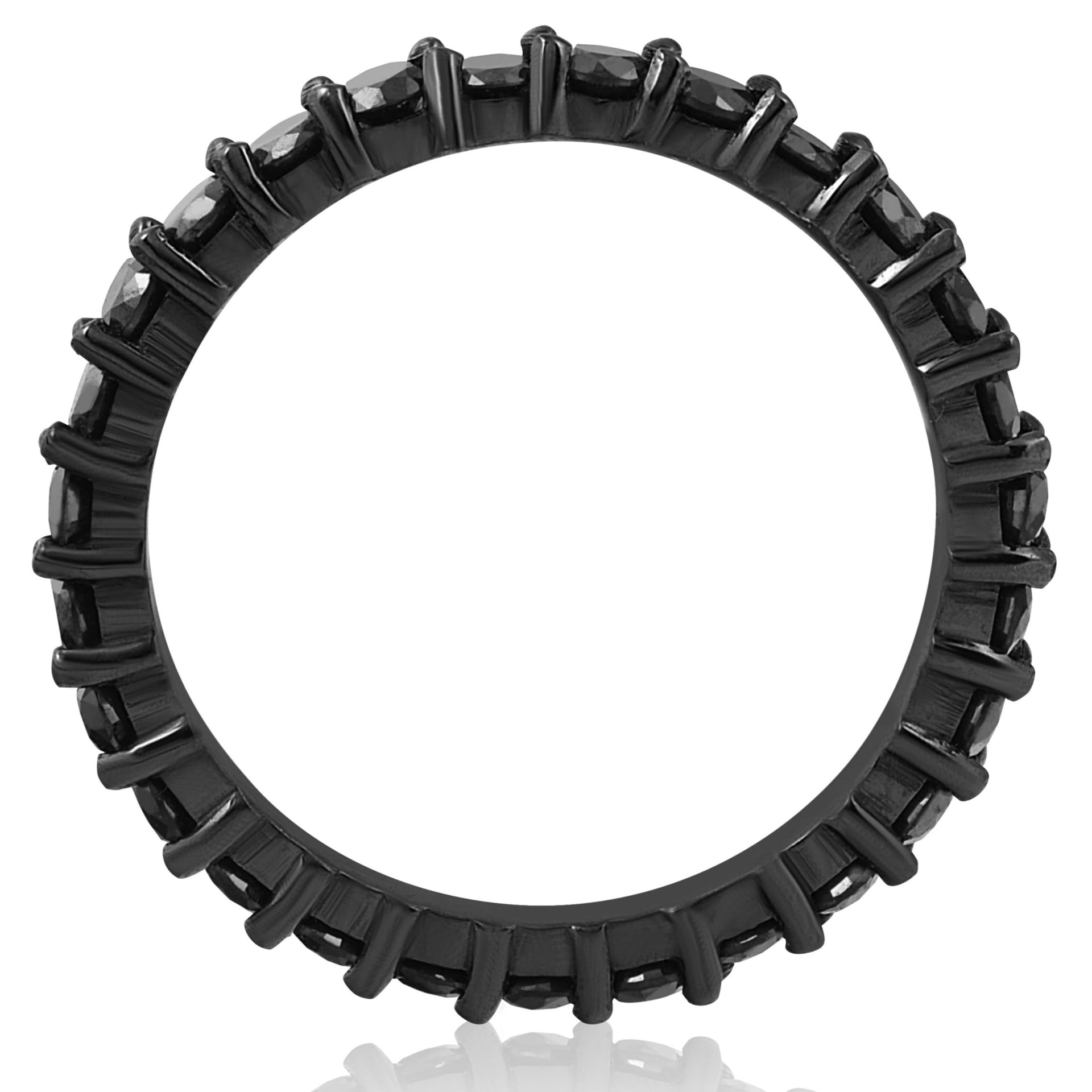 1 1/2 CT Treated Black Diamond Eternity Ring 14K Black Gold