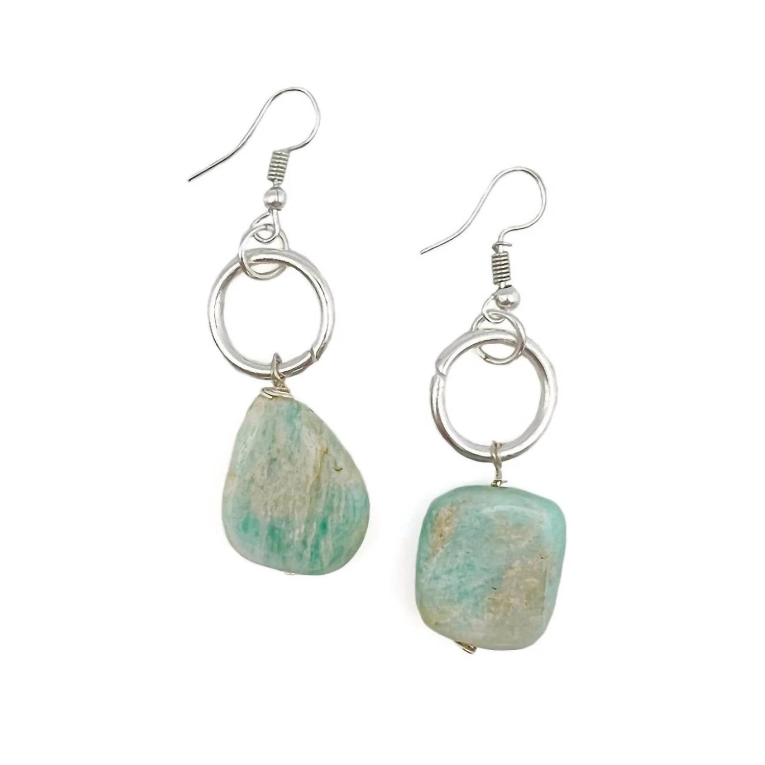 Women's Amazonite Earrings In Silver