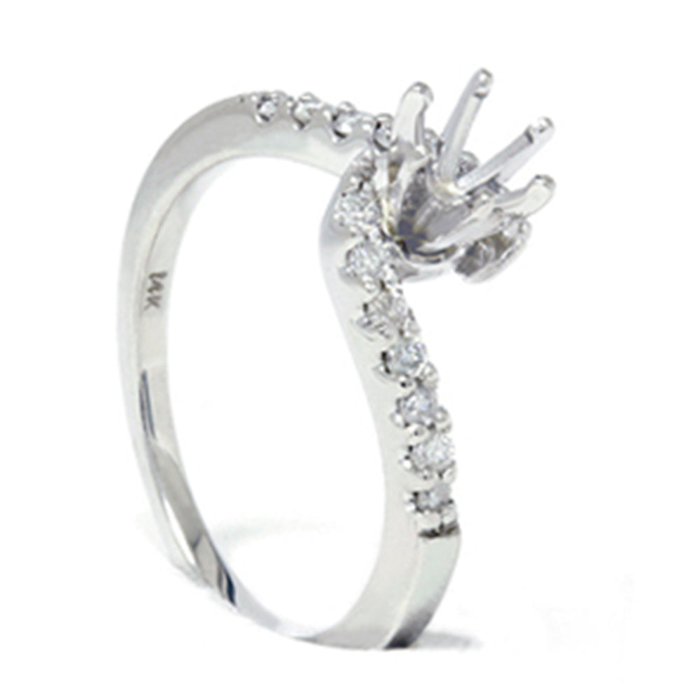 1/4ct Diamond Engagement Ring White Gold Setting 14K