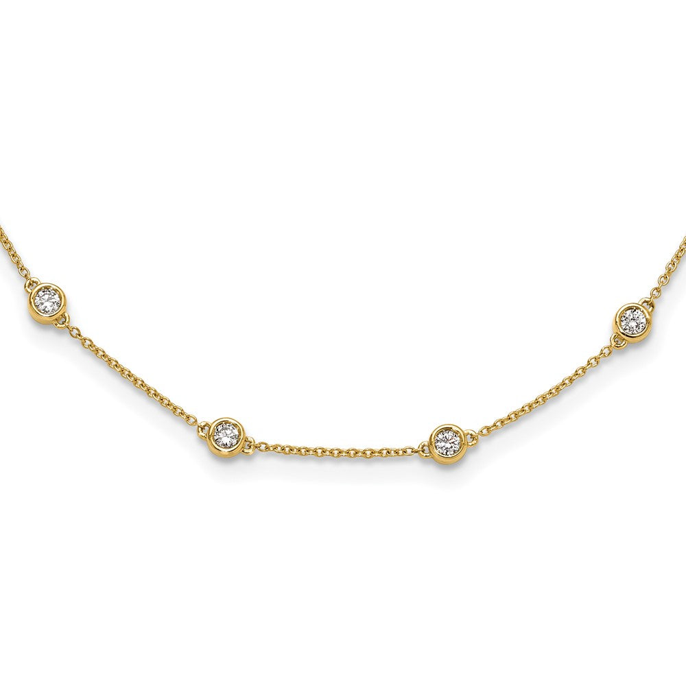 14k Yellow Gold 1 CT Lab Grown Diamond Sixteen Station Necklace 16' Clarity VS Color D-E