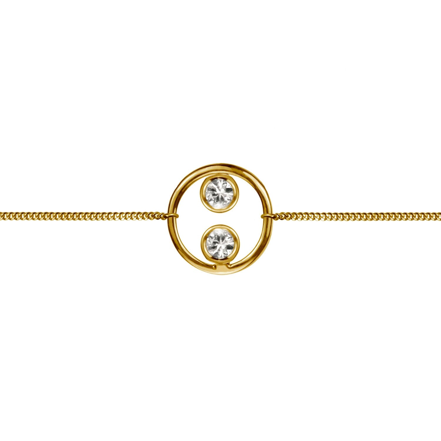 Halo Bracelet - White Sapphires & Gold