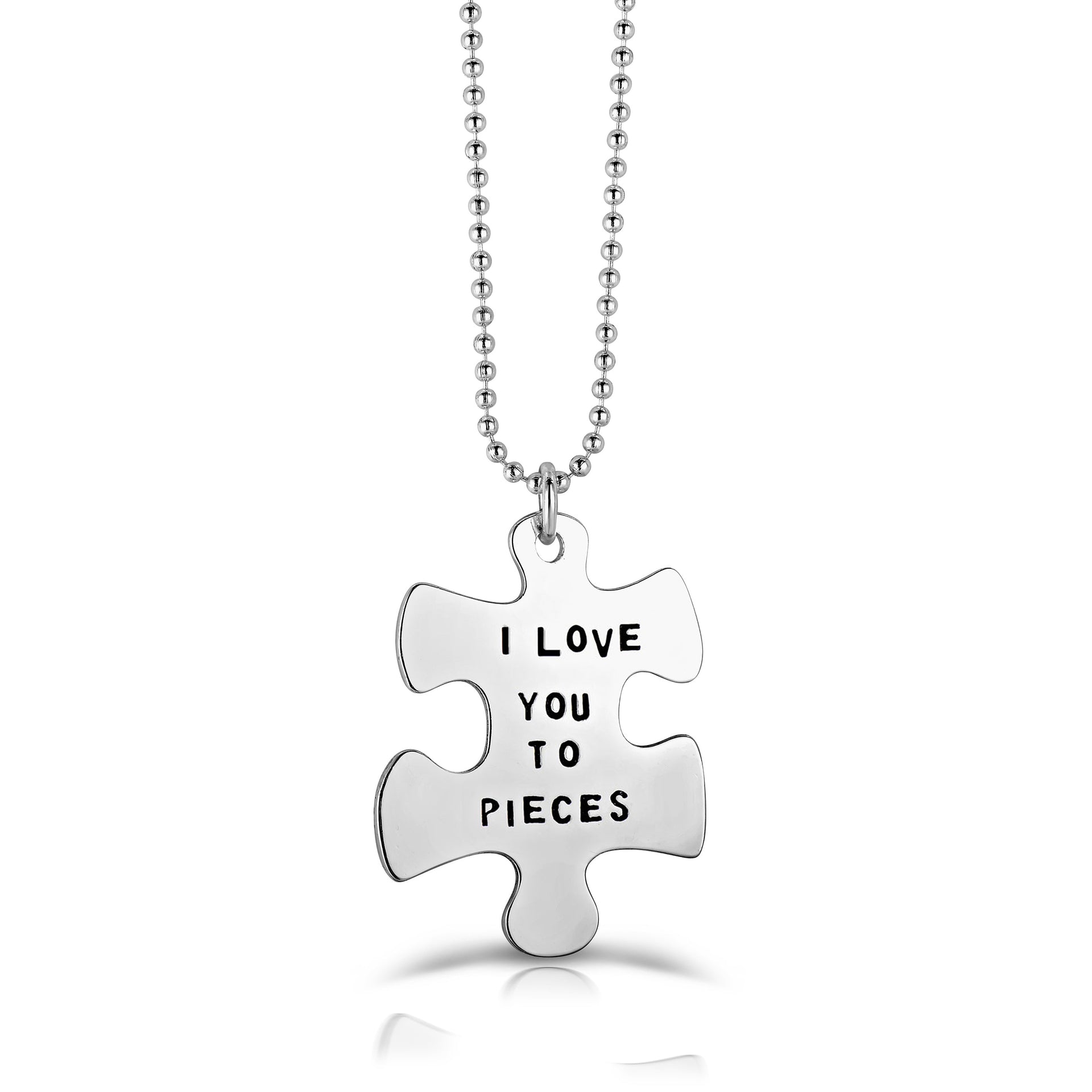Ra White Gold Plated Puzzle Piece Necklace