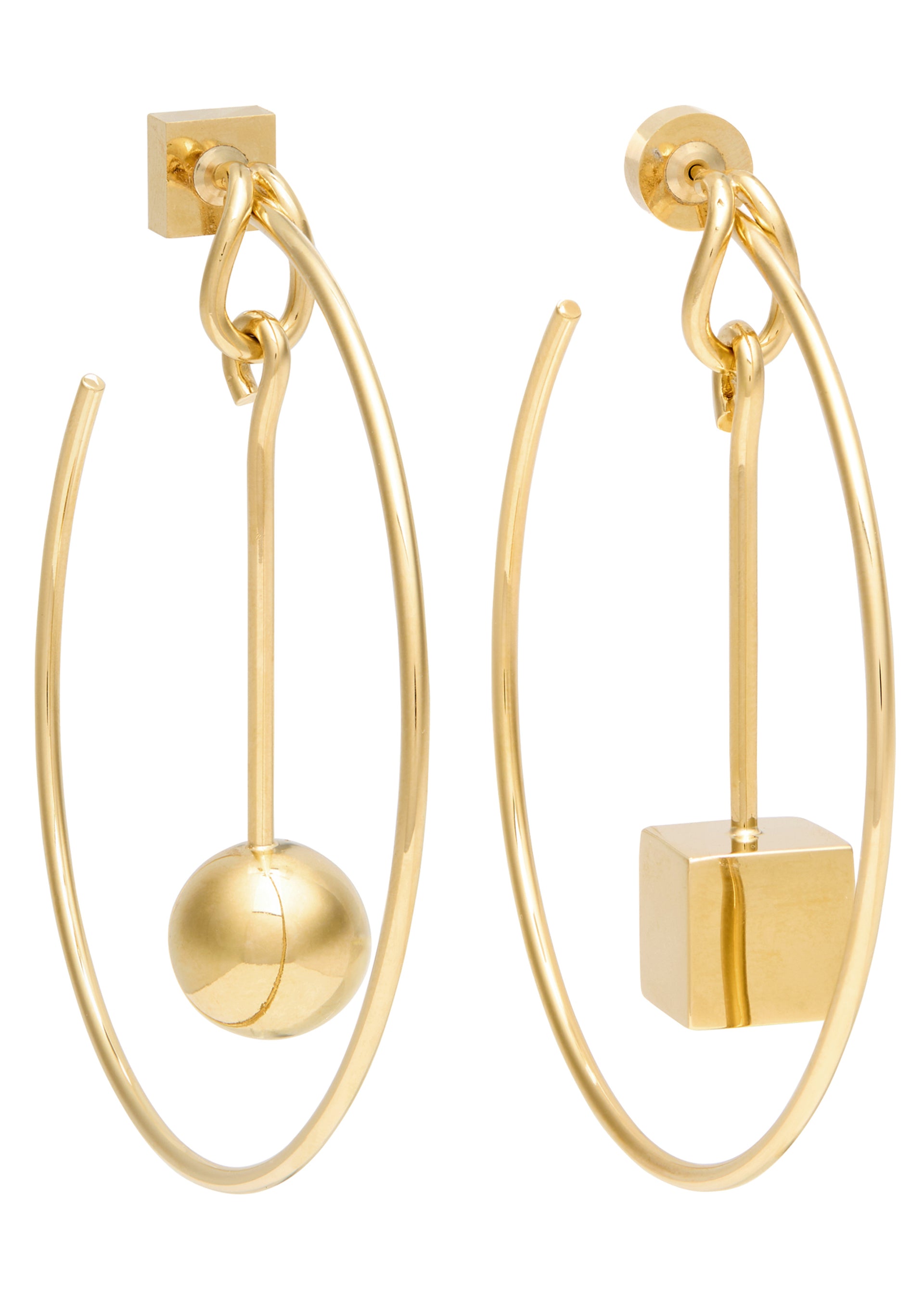 Les Créoles Nodo mismatched hoop earrings