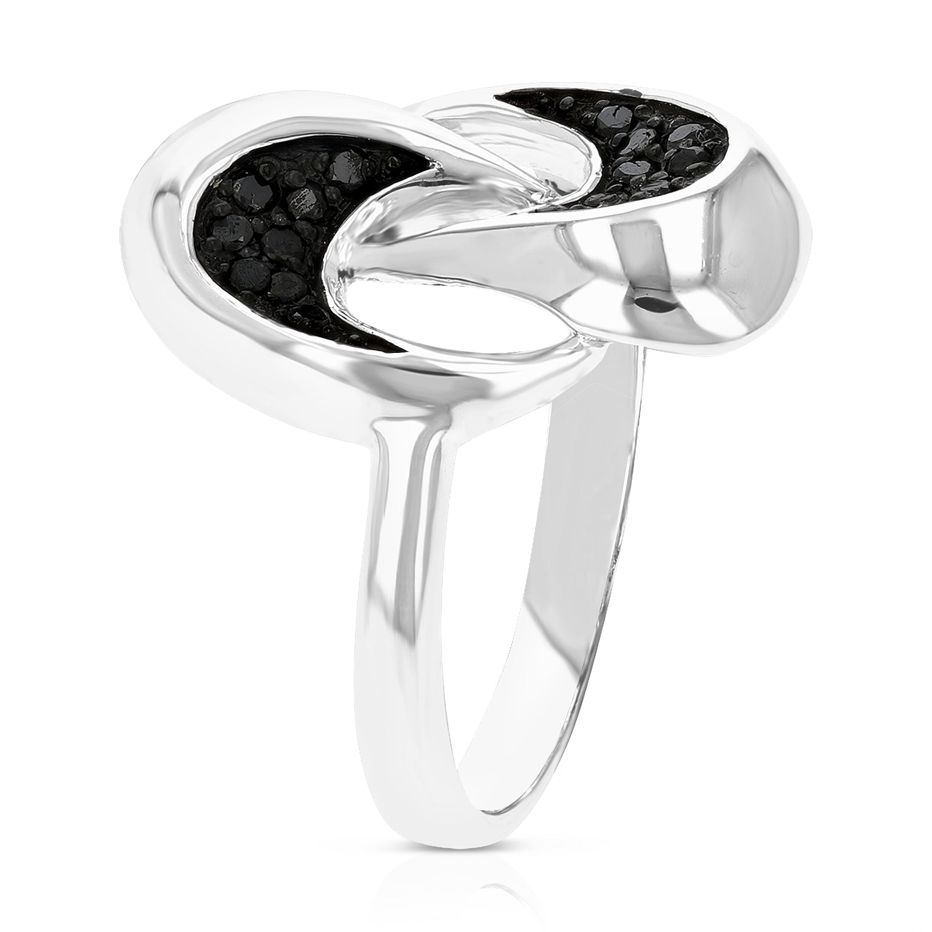 Sterling Silver Black Diamond Ring (0.15 cttw)