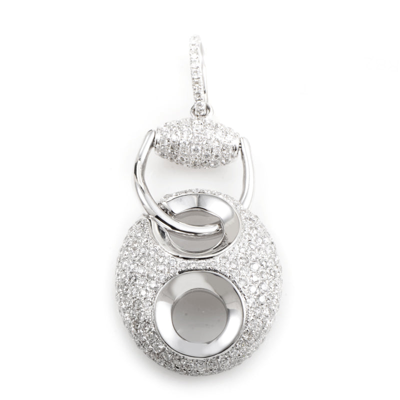 18K White Gold Diamond Pave Enhancer Pendant