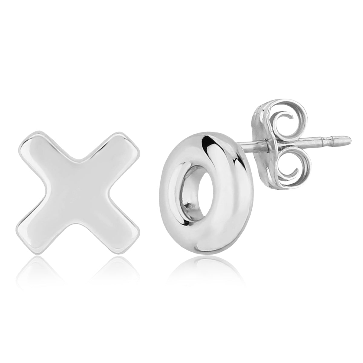 Sterling Silver Hugs and Kisses Studs