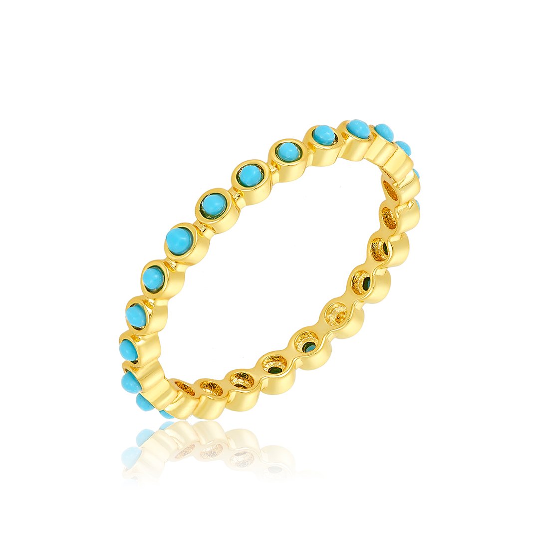 Adornia Adornia 2mm Bezeled Turquoisette Eternity Band Ring