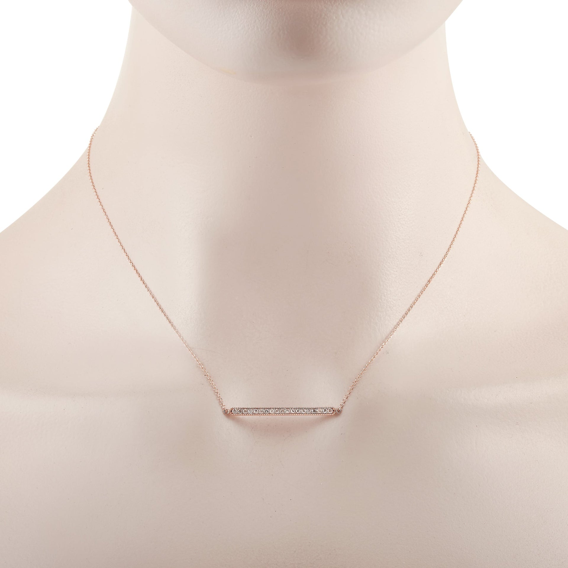 14K Rose Gold 0.25 ct Diamond Pendant Necklace