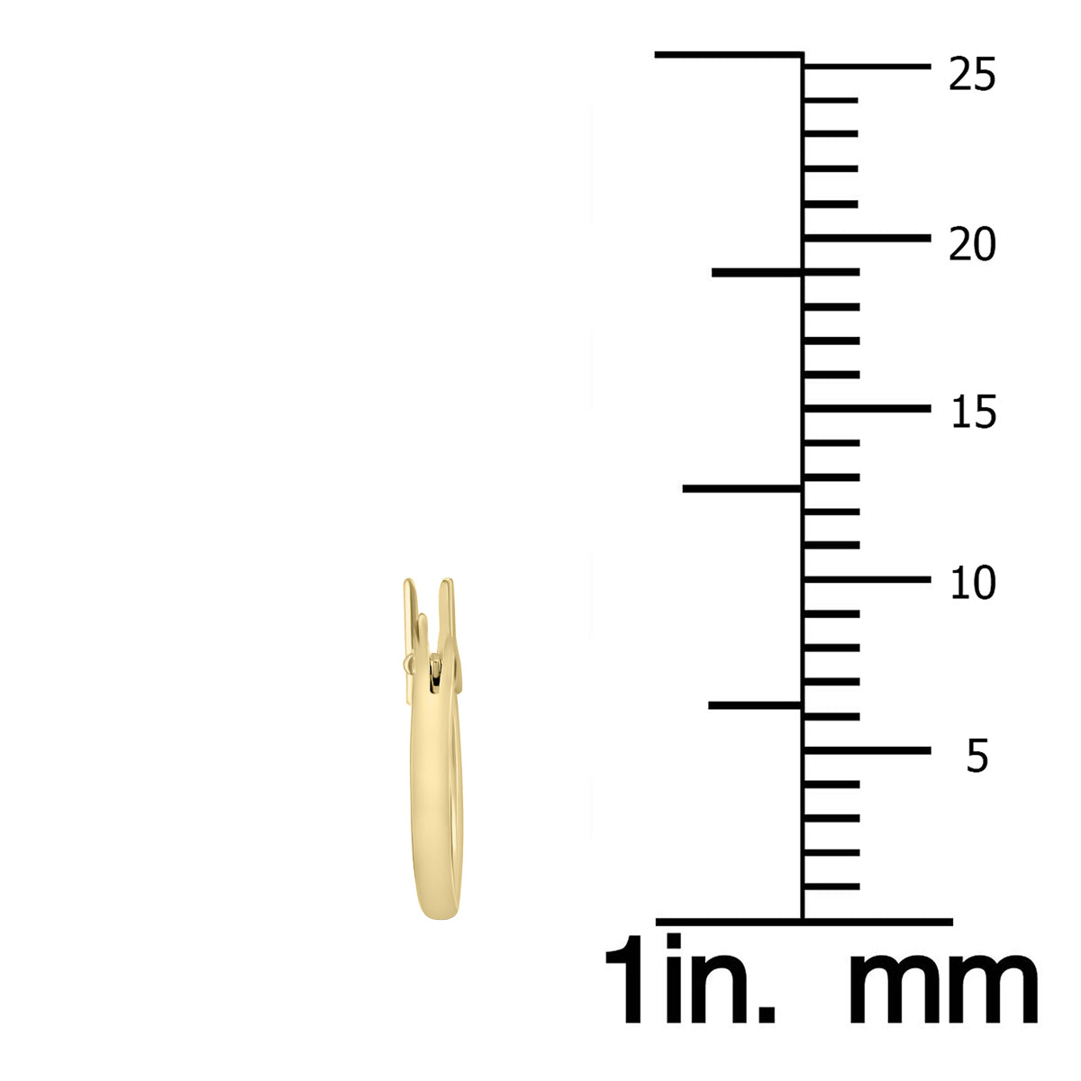 14K Yellow Gold 10mm Hoop Earrings 1.5mm Gauges