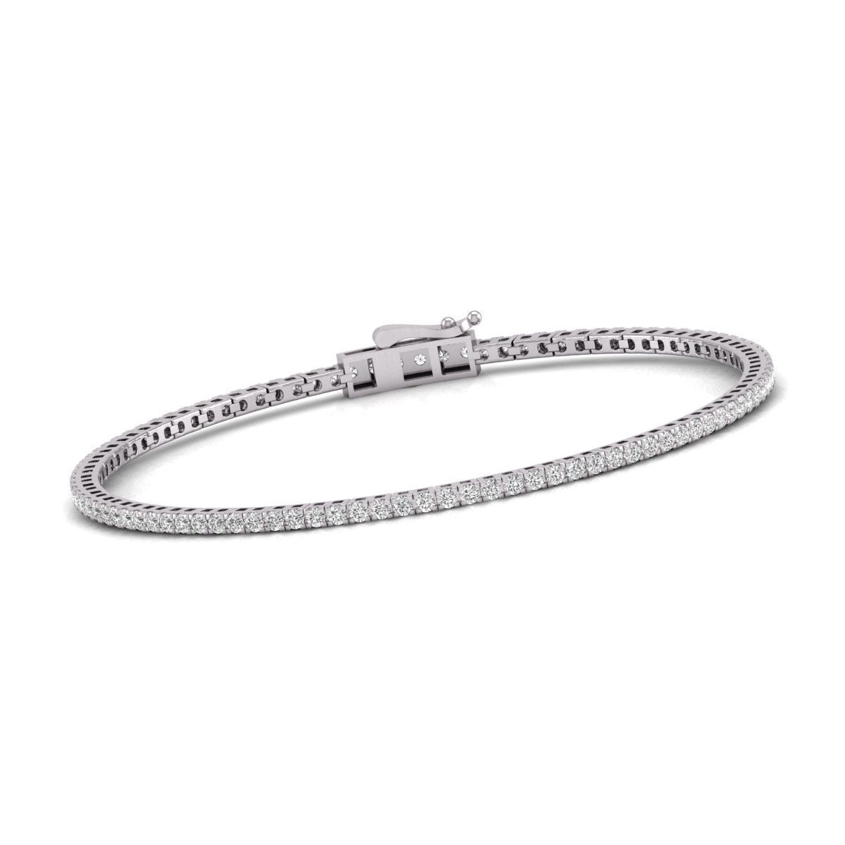 Diana M Lab 1 Carat TW Diamond Tennis Bracelet in 14K White Gold