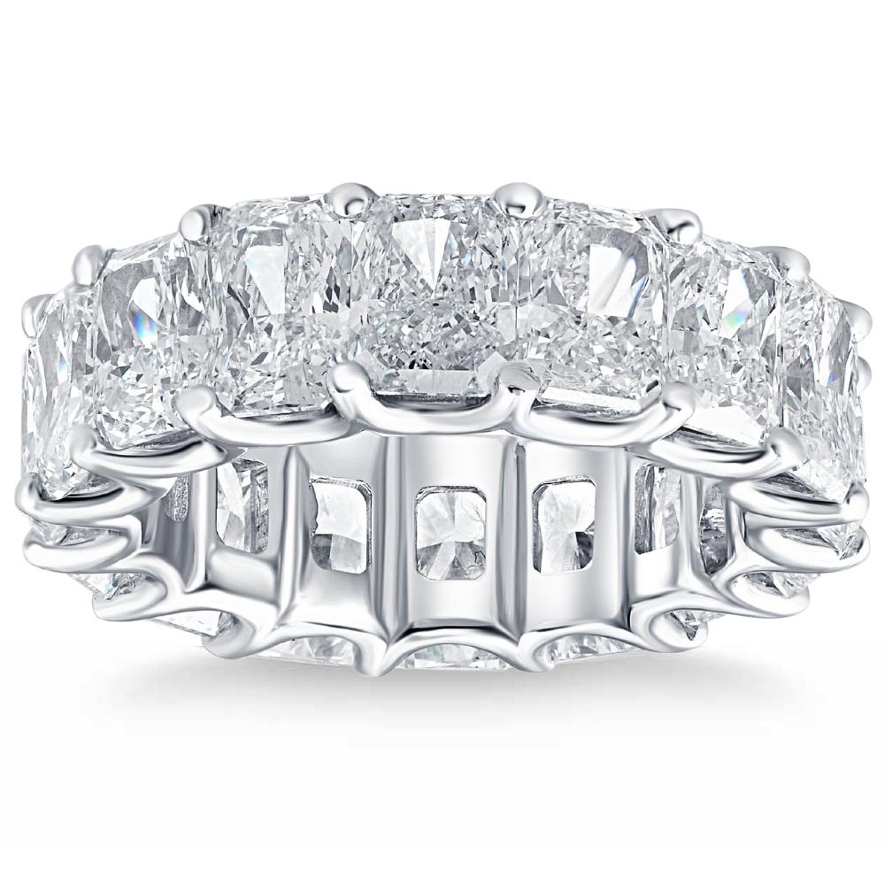 11 1/2 ct TW Radiant Cut Diamond Eternity Ring 14k Gold or Platinum Lab Grown