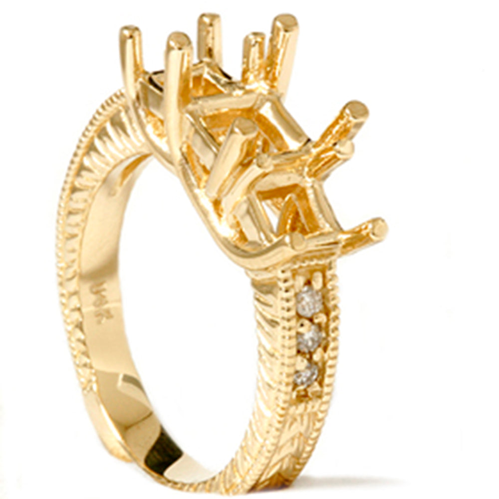 1/5ct Vintage Three Stone Princess Cut Diamond Setting