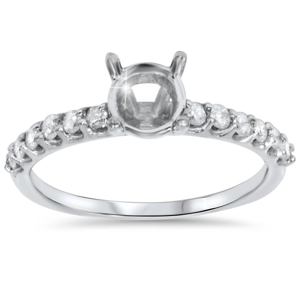 1/3ct Half Eternity Diamond Ring 14K White Gold