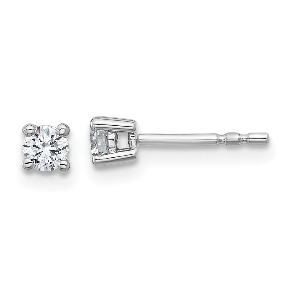 14k White Gold 1/4 CT Round Lab Grown Diamond Stud Earrings VS Clarity D-E Color