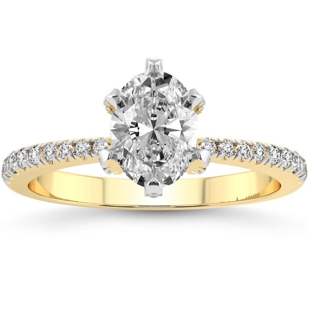 2 1/2 ct Oval Diamond Lab Grown Engagement Ring in White, Yellow or Rose Gold