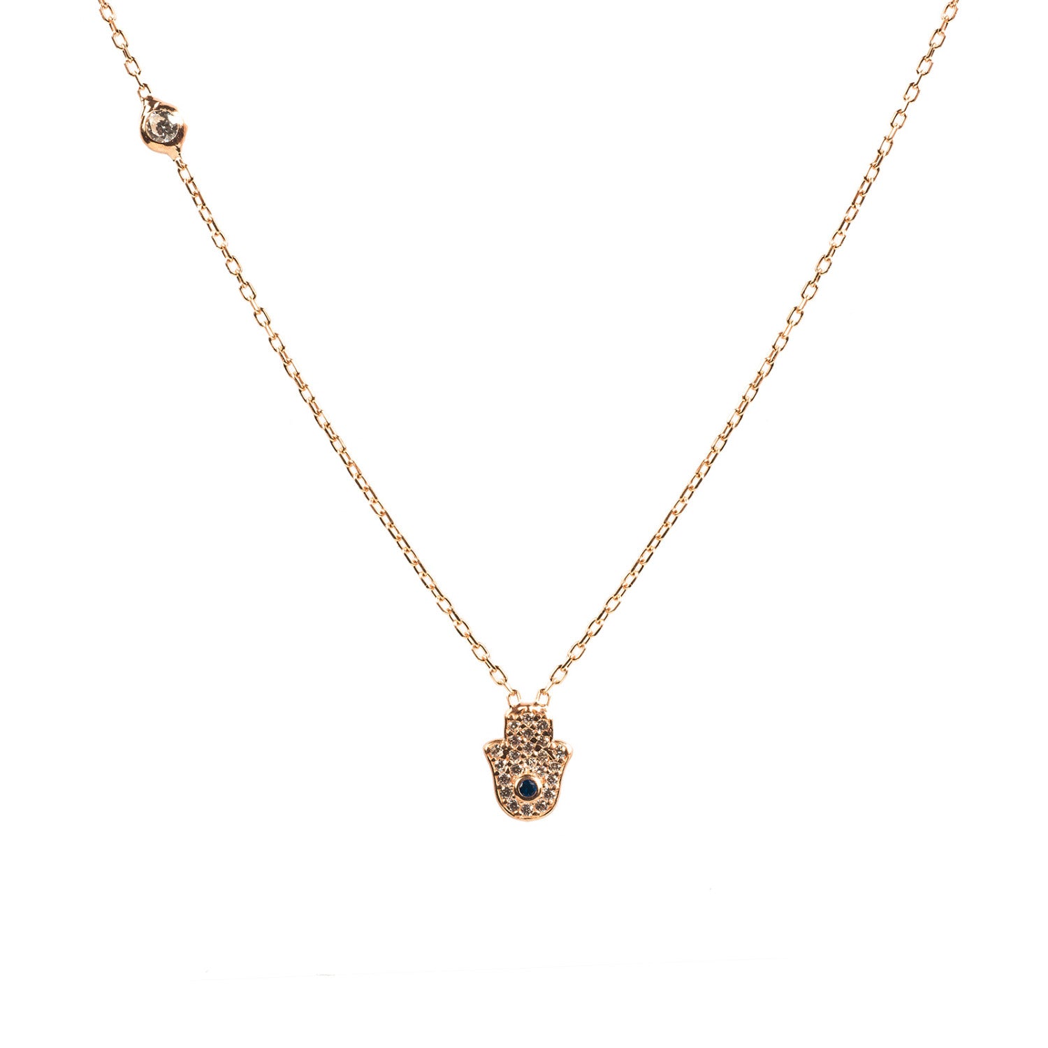 Hamsa Hand Necklace Rosegold