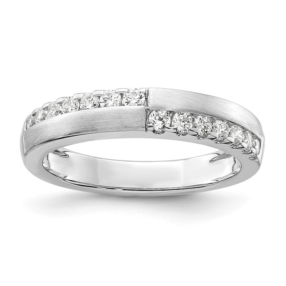 14k White Gold Lab Grown Diamond Wedding Band Ring 0.4ct Clarity- VS Color- G-H