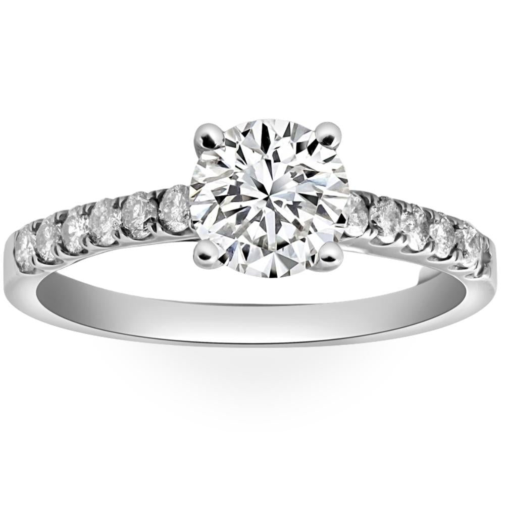 1 3/4 ct Round Cut Lab Grown Diamond Engagement Ring in 10k White Gold